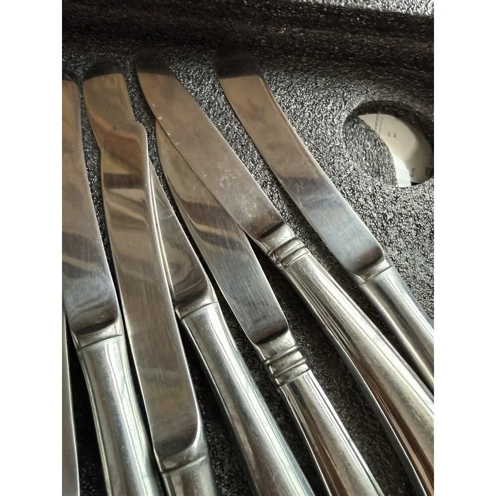 12 Piece Stainless Steel Dinner Knives Pistol Grip Handle Korea